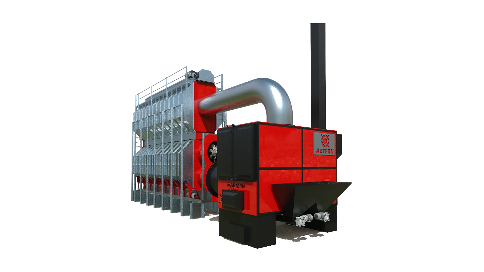 CHG heat generator connected to a grain dryer